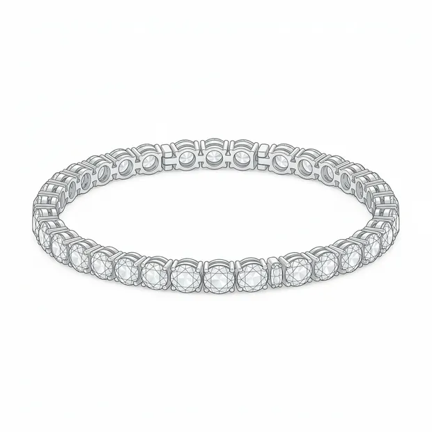 Illustration of a classic diamond tennis bracelet