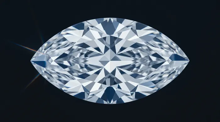 Marquise cut diamond, viewed from above